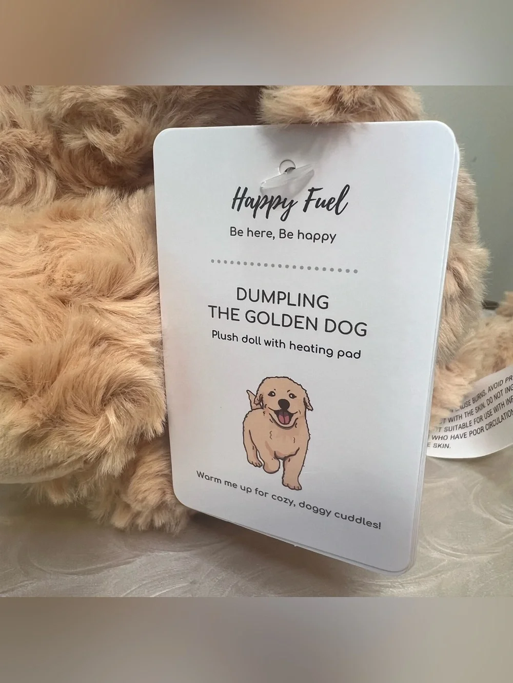 Happy Fuel‎ Dumpling The Golden Dog Plush Heating Pad Golden Retriever NWT